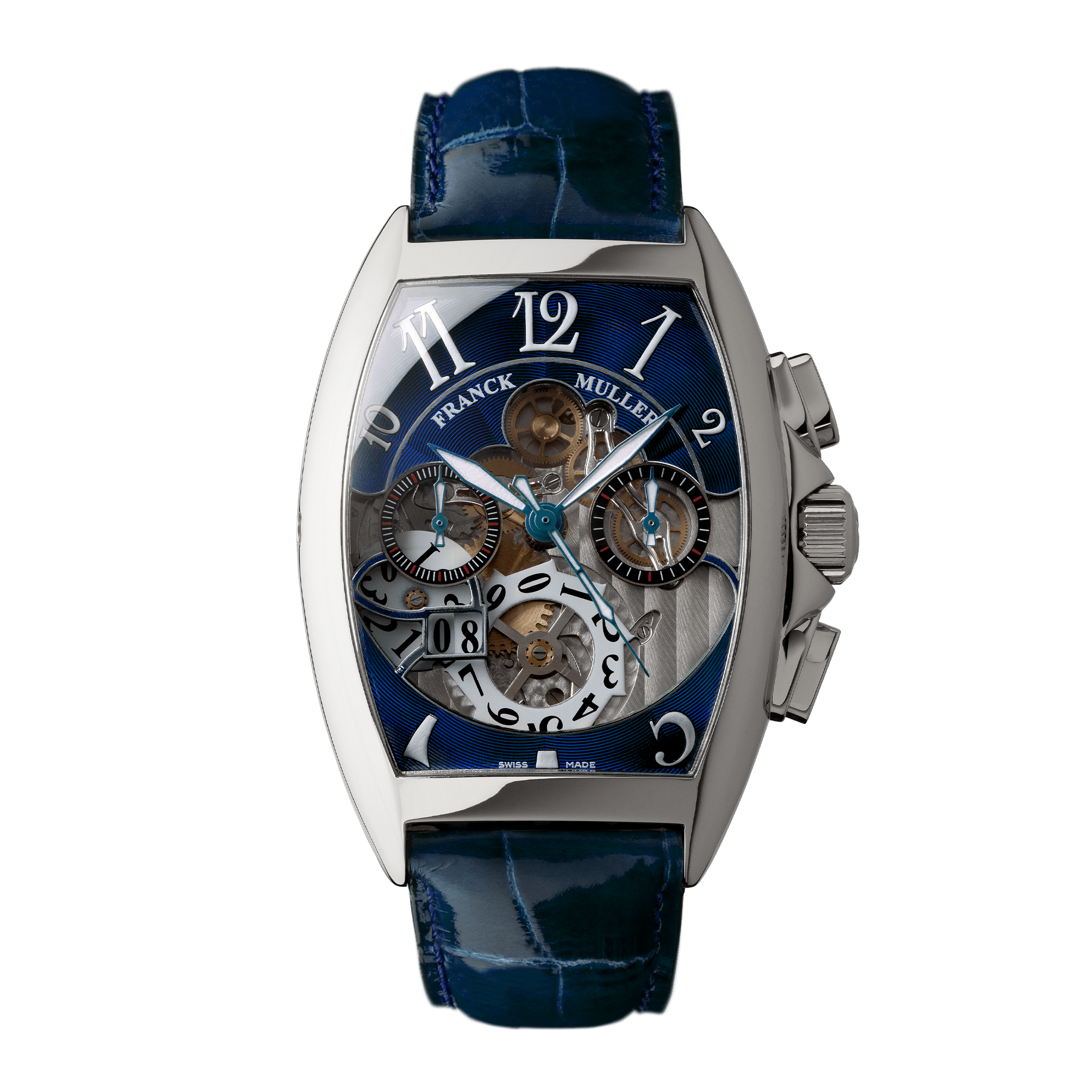 フランク ミュラー トノウ カーベックス クロノグラフ ビッグデイト 8083 CCGDFO BLUE – FRANCK MULLER